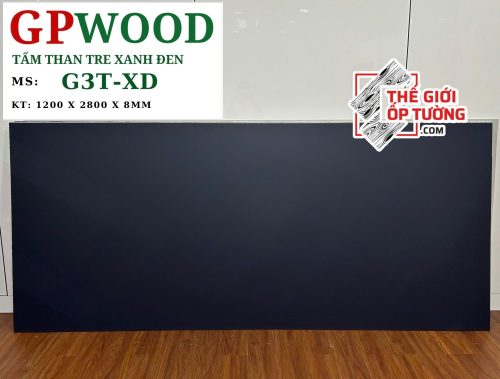 Tấm ốp tường than tre 8mm GPWood xanh đen XD