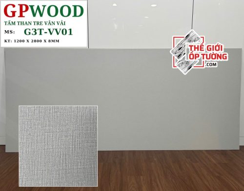 Tấm ốp tường than tre 8mm GPWood vân vải 01