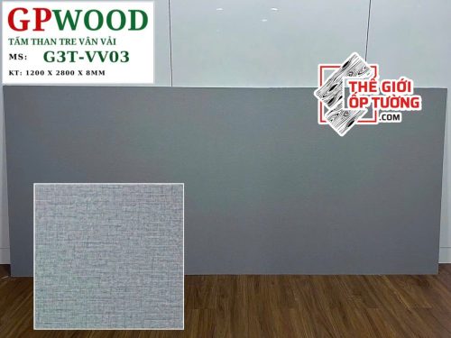 Tấm ốp tường than tre 8mm GPWood vân vải 03