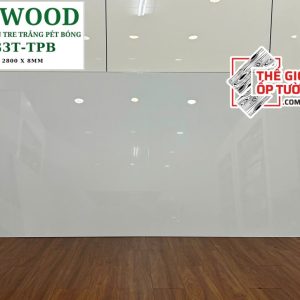 Tấm ốp tường than tre 8mm GPWood trắng pét bóng TPB