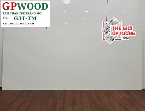 Tấm ốp tường than tre 8mm GPWood trắng mờ TM