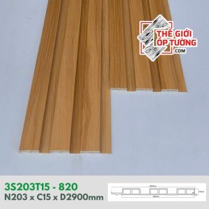 Ốp Gỗ Nhựa Lam Sóng Nguyên Sinh TGI - Lam 3 Sóng Thấp