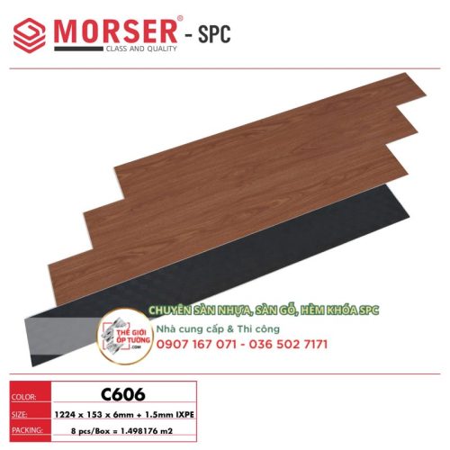 Sàn Gỗ Nhựa Hèm Khóa SPC Morser cao cấp C606