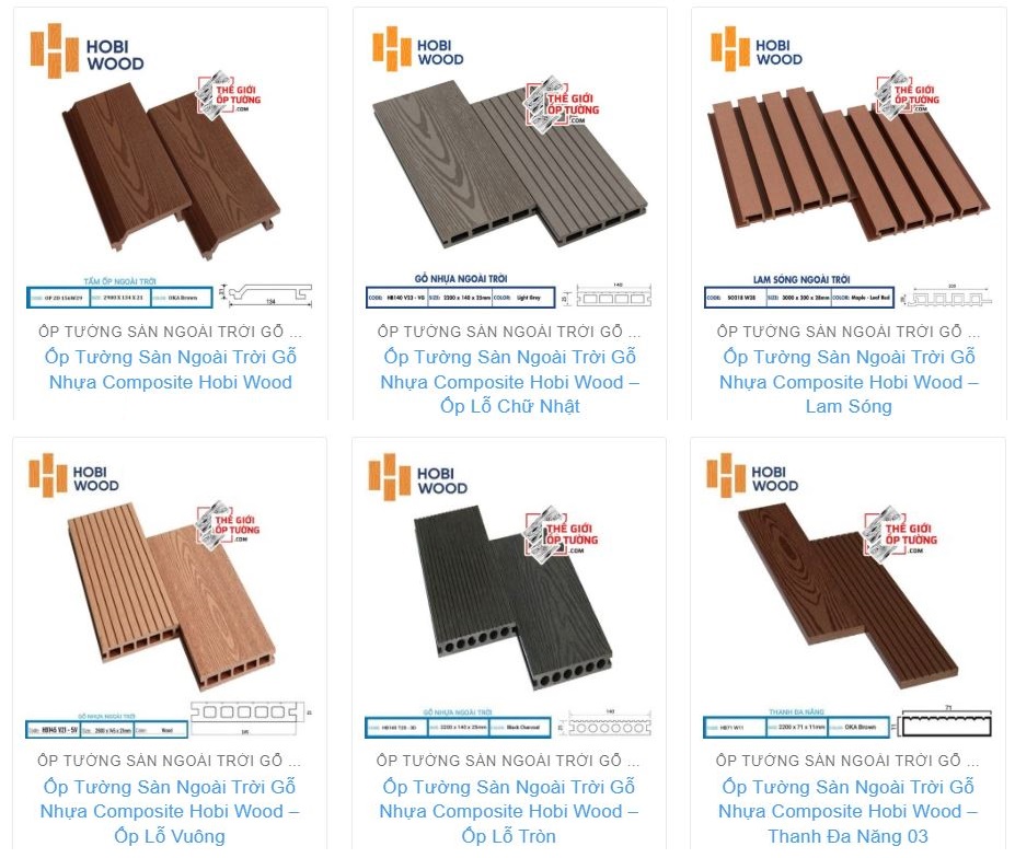 Ốp Tường & Sàn Ngoài Trời Gỗ Nhựa Composite Hobi Wood