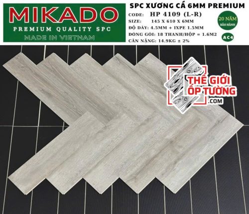 Sàn Nhựa Gỗ Xương Cá SPC 6mm Premium MIKADO - 4109