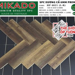 Sàn Nhựa Gỗ Xương Cá SPC 6mm Premium MIKADO - 4021