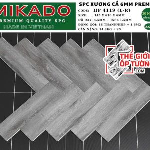 Sàn Nhựa Gỗ Xương Cá SPC 6mm Premium MIKADO - 4119