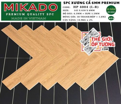 Sàn Nhựa Gỗ Xương Cá SPC 6mm Premium MIKADO - 4004