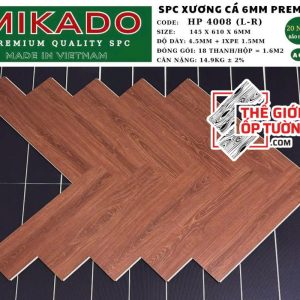 Sàn Nhựa Gỗ Xương Cá SPC 6mm Premium MIKADO - 4008
