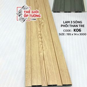 Lam Sóng Ốp Tường Phôi Than Tre Trang trí hiện đại – Chất liệu tự nhiên – Bền đẹp vượt trội Lam sóng ốp tường phôi than tre được làm từ bột than tre ép nhiệt với nhựa nguyên sinh, nổi bật với khả năng chống ẩm, chống mối mọt, ít cong vênh và bền màu theo thời gian. Thiết kế sóng nổi hiện đại, phủ vân gỗ sắc nét, tạo chiều sâu và điểm nhấn sang trọng cho tường vách.