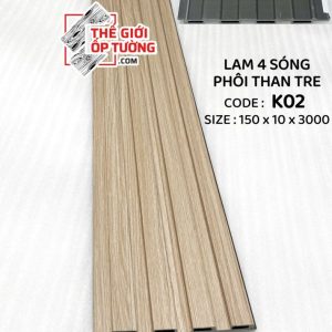 Lam sóng ốp tường phôi than tre - Lam 4 sóng