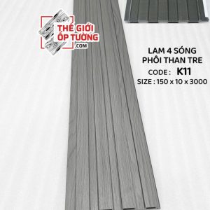 Lam sóng ốp tường phôi than tre - Lam 4 sóng