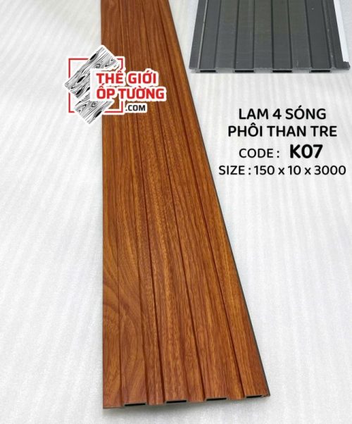 Lam sóng ốp tường phôi than tre - Lam 4 sóng