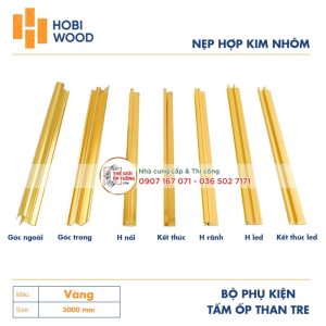 Nẹp Hợp Kim Nhôm - Phụ Kiện Tấm Ốp Tường Than Tre HOBI