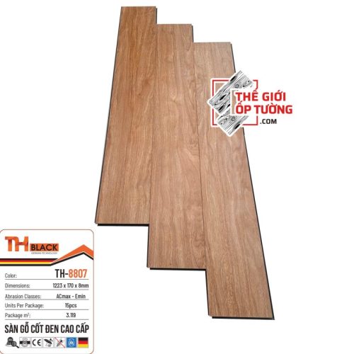 Sàn Gỗ Đức Cốt Đen 8mm Cao Cấp TH Black 8807