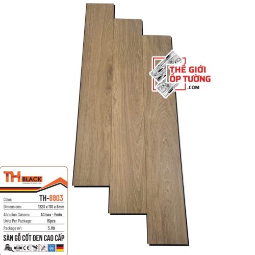 Sàn Gỗ Đức Cốt Đen 8mm Cao Cấp TH Black 8803