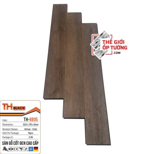 Sàn Gỗ Đức Cốt Đen 8mm Cao Cấp TH Black