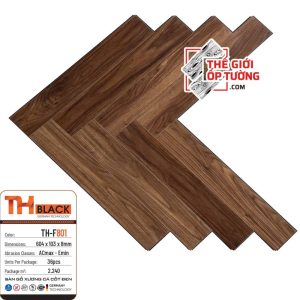 Sàn Gỗ Đức Xương Cá Cốt Đen 8mm Cao Cấp TH Black 801