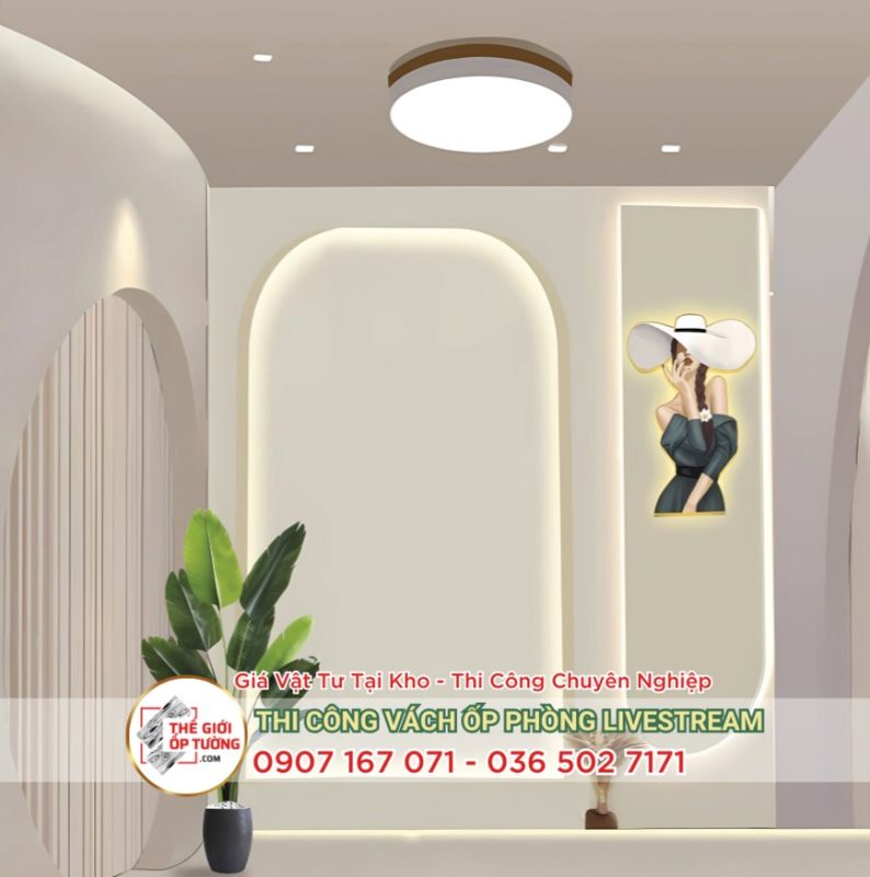 Tranh Dán Tường In 3d phông nền livestream