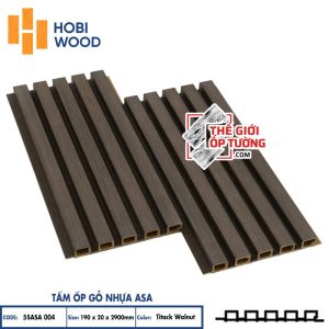 Ốp Gỗ Nhựa Composite Ngoài Trời ASA Hobi Wood Lam 5 sóng