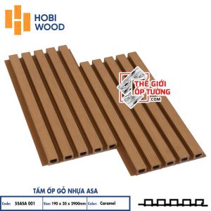 Ốp Gỗ Nhựa Composite Ngoài Trời ASA Hobi Wood Lam 5 sóng