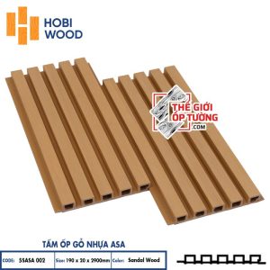 Ốp Gỗ Nhựa Composite Ngoài Trời ASA Hobi Wood Lam 5 sóng