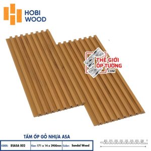 Ốp Gỗ Nhựa Composite Ngoài Trời ASA Hobi Wood Lam 8 sóng
