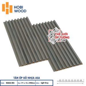Ốp Gỗ Nhựa Composite Ngoài Trời ASA Hobi Wood Lam 8 sóng