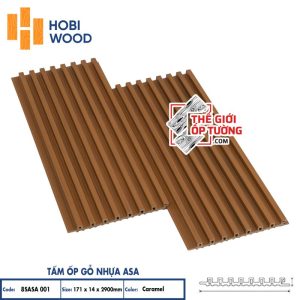 Ốp Gỗ Nhựa Composite Ngoài Trời ASA Hobi Wood Lam 8 sóng