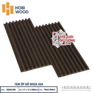Ốp Gỗ Nhựa Composite Ngoài Trời ASA Hobi Wood Lam 8 sóng