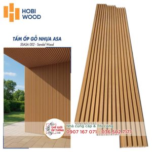 Ốp Gỗ Nhựa Composite Ngoài Trời ASA Hobi Wood Lam 5 sóng