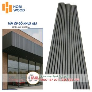 Ốp Gỗ Nhựa Composite Ngoài Trời ASA Hobi Wood Lam 5 sóng