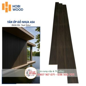 Ốp Gỗ Nhựa Composite Ngoài Trời ASA Hobi Wood Lam 8 sóng