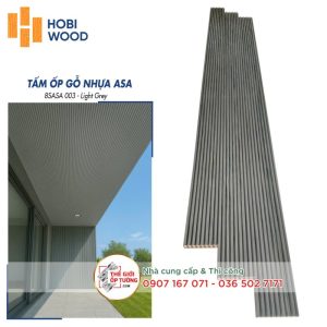 Ốp Gỗ Nhựa Composite Ngoài Trời ASA Hobi Wood Lam 8 sóng