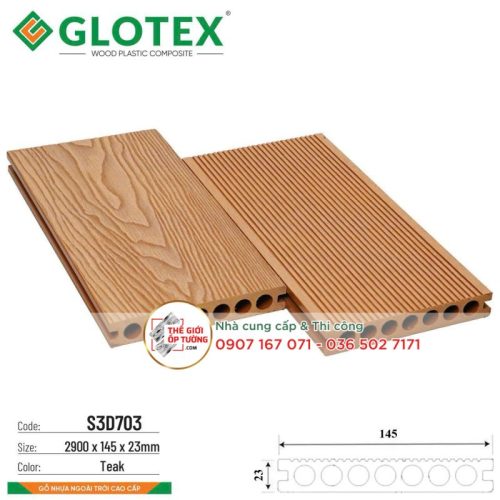 Tấm Ốp Gỗ Nhựa Ngoài Trời Composite Glotex - Ốp Lỗ Tròn