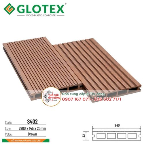 Tấm Ốp Gỗ Nhựa Ngoài Trời Composite Glotex - Ốp Lỗ Chữ Nhật