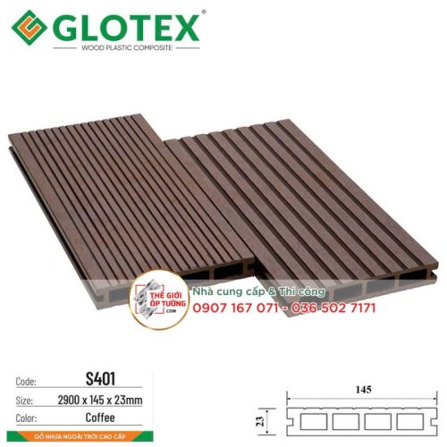 Tấm Ốp Gỗ Nhựa Ngoài Trời Composite Glotex - Ốp Lỗ Chữ Nhật