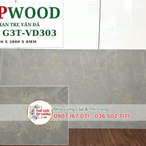 Tấm ốp tường than tre 8mm GPWood vân đá 303