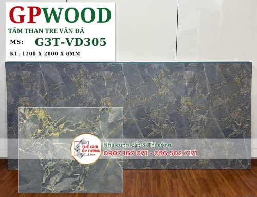 Tấm ốp tường than tre 8mm GPWood vân đá 305