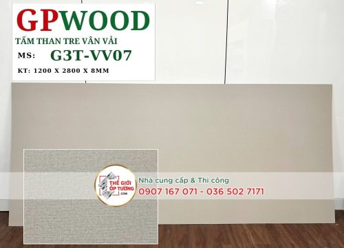 Tấm ốp tường than tre 8mm GPWood vân vải 07