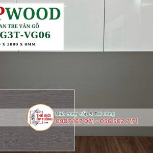 Tấm ốp tường than tre 8mm GPWood vân gỗ 06