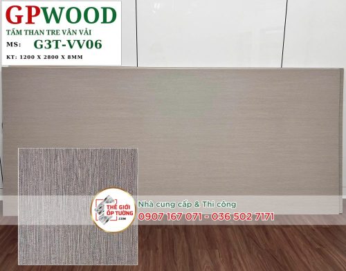 Tấm ốp tường than tre 8mm GPWood vân vải 06