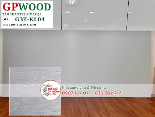 Tấm ốp tường than tre 8mm GPWood vân kim loại 04