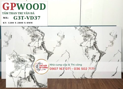 Tấm ốp tường than tre 8mm GPWood vân đá 37