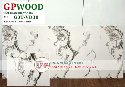 Tấm ốp tường than tre 8mm GPWood vân đá 38