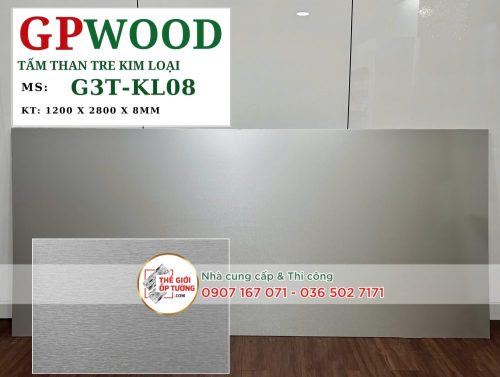 Tấm ốp tường than tre 8mm GPWood vân kim loại 08