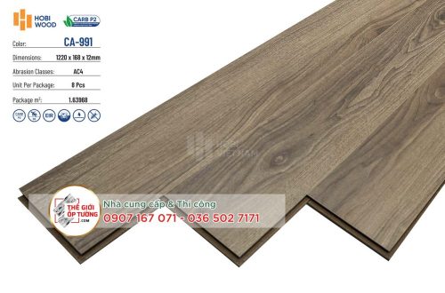 Sàn Gỗ CARB P2 Hobi Wood 12mm đạt tiêu chuẩn xanh 991