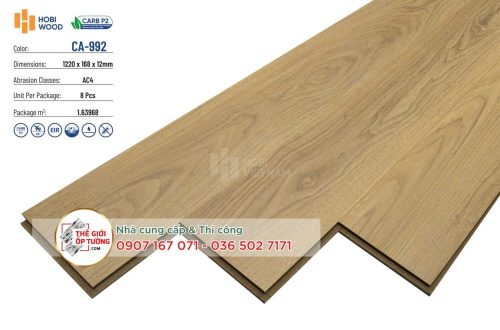 Sàn Gỗ CARB P2 Hobi Wood 12mm đạt tiêu chuẩn xanh 992