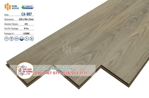 Sàn Gỗ CARB P2 Hobi Wood 12mm đạt tiêu chuẩn xanh 997