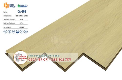 Sàn Gỗ CARB P2 Hobi Wood 12mm đạt tiêu chuẩn xanh 998